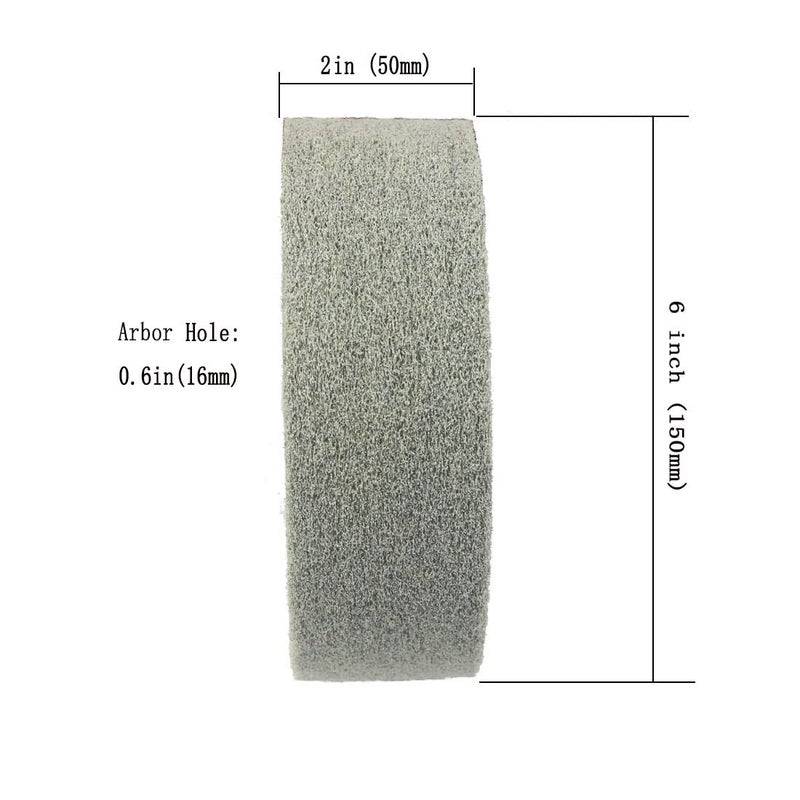 JUNLIXN 𝐉𝐔𝐍𝐋𝐈𝐗𝐍 6" x 2" Extra Thick Nylon Fiber Buffing Wheel, 5/8" Arbor Hole 180 Grit Abrasive Deburring Wheels Polishing Discs for Bench Grinder, Drill (7 P) - Image 3